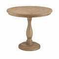 Mesa de Jantar Redonda 100 x 100 x 75 cm em MDF com Acabamento Carvalho Castanho-Claro