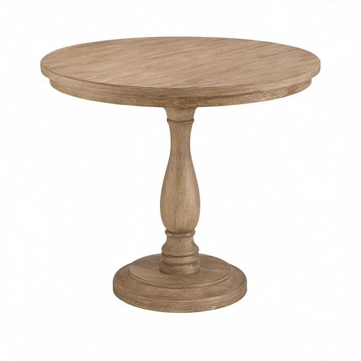 Mesa de Jantar Redonda 100 x 100 x 75 cm em MDF com Acabamento Carvalho Castanho-Claro