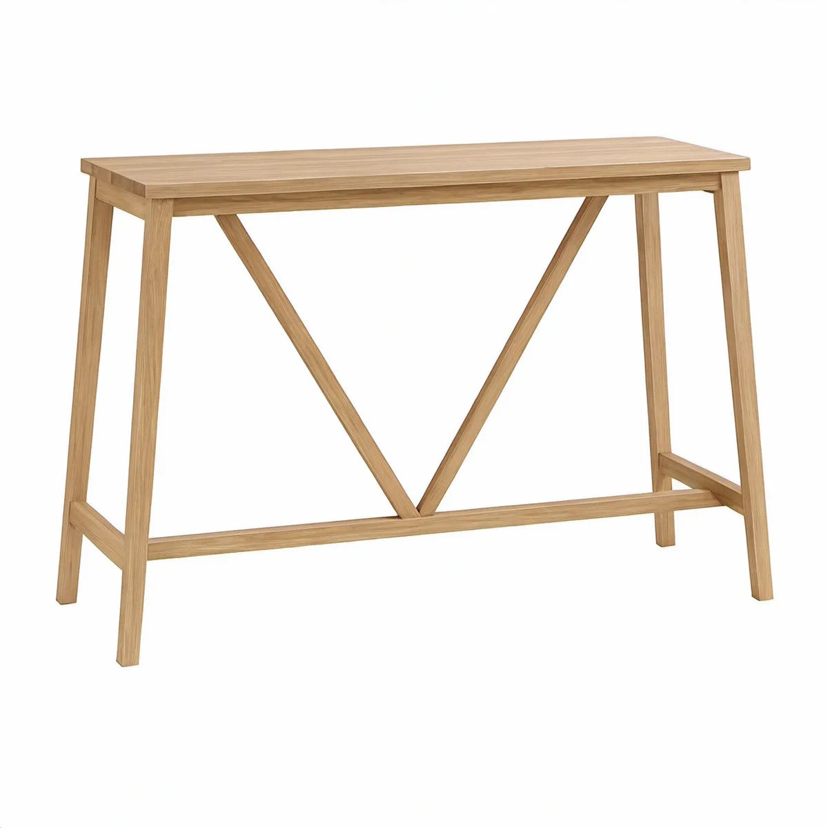 Mesa Retangular em Madeira Maciça de Carvalho Natural 120 x 60 x 75 cm