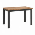 Mesa de Jantar Retangular 120 x 80 x 75 cm com Tampo em MDF Efeito Carvalho e Estrutura Preta