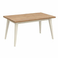 Mesa de Jantar Retangular 160 x 90 x 75 cm em Carvalho Natural e Branco