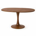 Mesa de Jantar Oval Extensível em Nogueira, 160–200 x 100 x 75 cm, Castanho-Nogueira