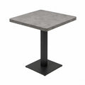 Mesa de Jantar Quadrada 70 x 70 x 75 cm em MDF Efeito Betão e Aço Preto