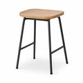 Banco Alto sem Encosto 43 x 39 x 65 cm em Carvalho Natural e Preto